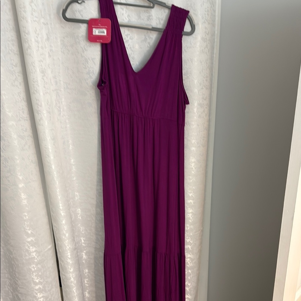 Maternity Purple Fuchsia Maxi Dress NWT XL